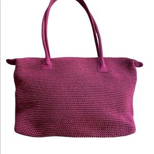 The SAK Red Crochet Tote Bag Purse